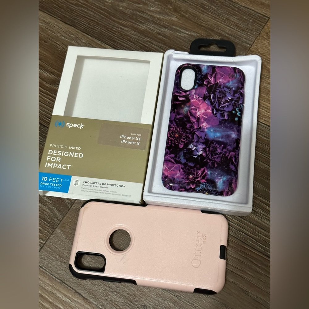 iPhone XS speck case (new) and otterbox commuter case (used)